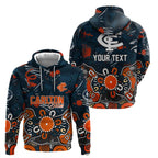 Personalized Carlton Blues Hoodie Aboriginal Dot Painting Graffiti Style