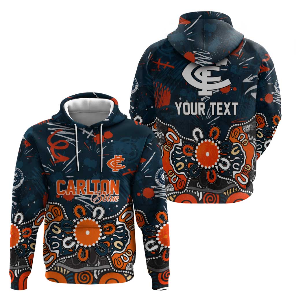 Personalized Carlton Blues Hoodie Aboriginal Dot Painting Graffiti Style