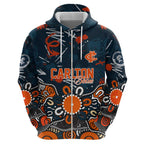 Personalized Carlton Blues Hoodie Aboriginal Dot Painting Graffiti Style