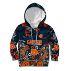Personalized Carlton Blues Kid Hoodie Aboriginal Dot Painting Graffiti Style