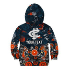 Personalized Carlton Blues Kid Hoodie Aboriginal Dot Painting Graffiti Style