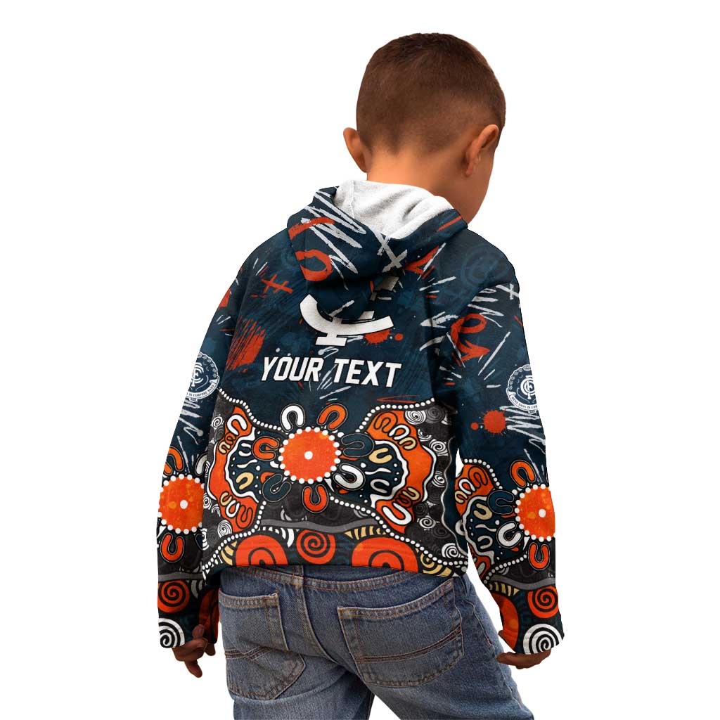 Personalized Carlton Blues Kid Hoodie Aboriginal Dot Painting Graffiti Style