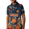 Personalized Carlton Blues Kid Polo Shirt Aboriginal Dot Painting Graffiti Style