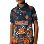 Personalized Carlton Blues Kid Polo Shirt Aboriginal Dot Painting Graffiti Style