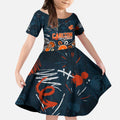 Personalized Carlton Blues Kid Short Sleeve Dress Aboriginal Dot Painting Graffiti Style