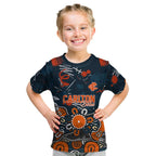 Personalized Carlton Blues Kid T Shirt Aboriginal Dot Painting Graffiti Style