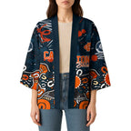 Personalized Carlton Blues Kimono Aboriginal Dot Painting Graffiti Style