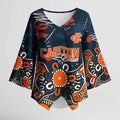 Personalized Carlton Blues Kimono Sleeve Blouse Aboriginal Dot Painting Graffiti Style