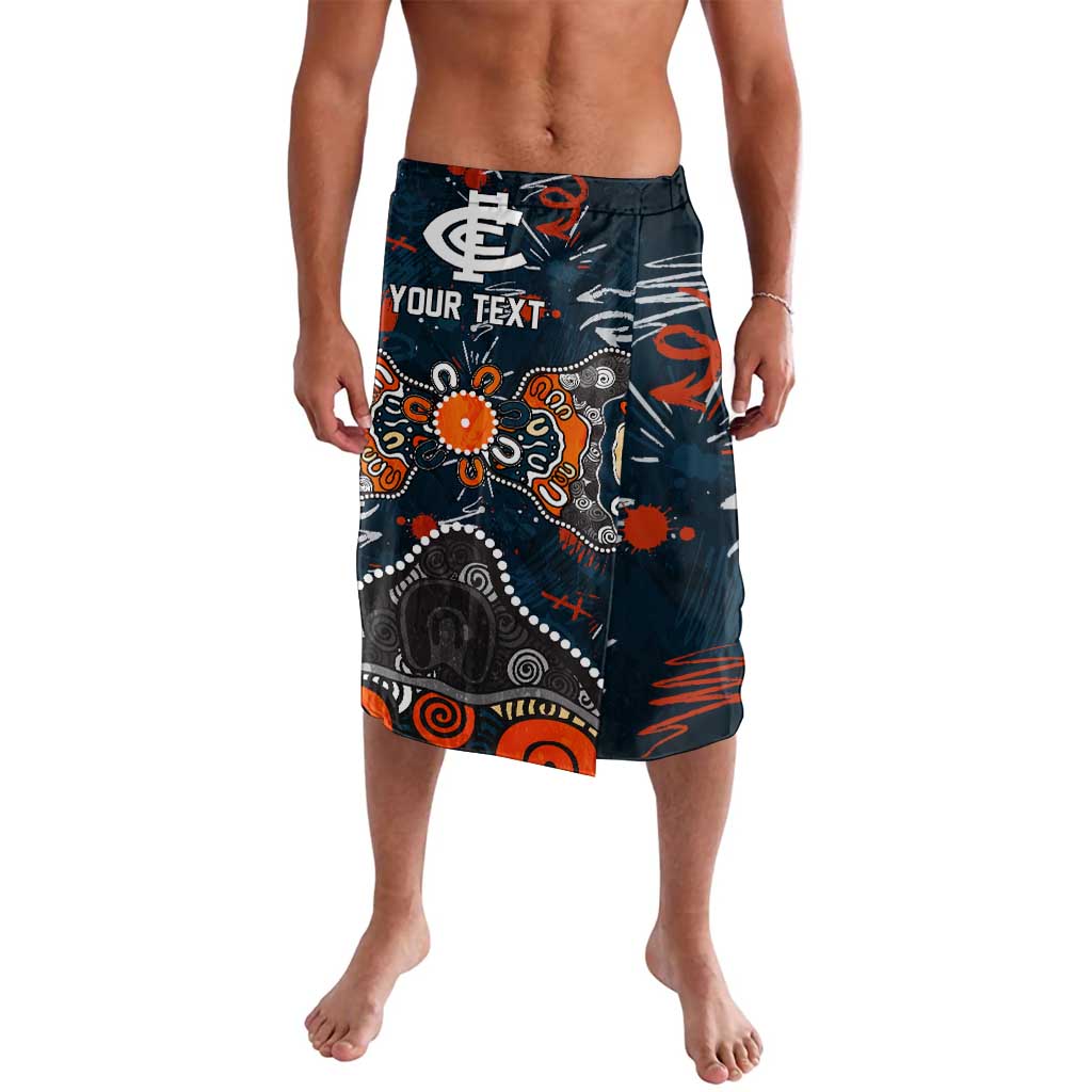 Personalized Carlton Blues Lavalava Aboriginal Dot Painting Graffiti Style