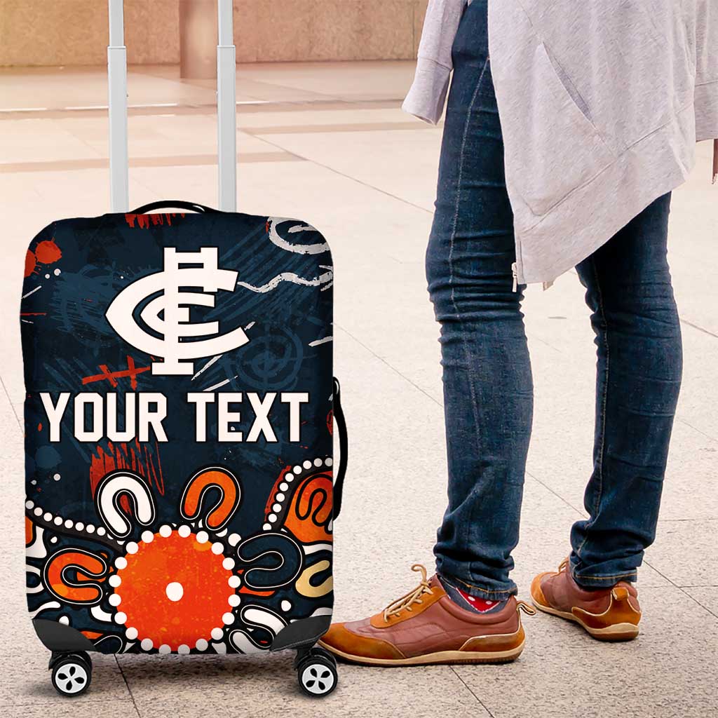 Personalized Carlton Blues Luggage Cover Aboriginal Dot Painting Graffiti Style