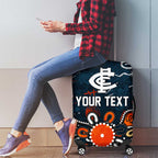 Personalized Carlton Blues Luggage Cover Aboriginal Dot Painting Graffiti Style