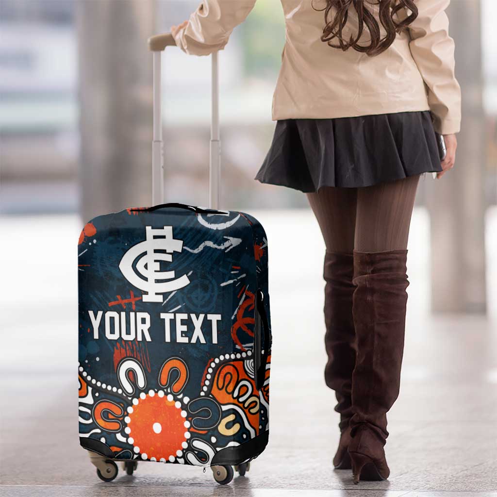 Personalized Carlton Blues Luggage Cover Aboriginal Dot Painting Graffiti Style