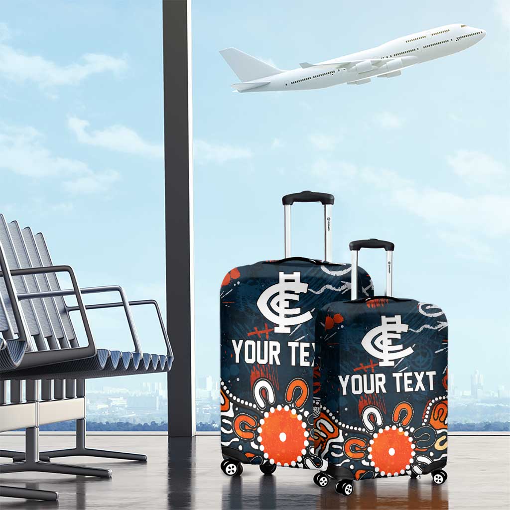 Personalized Carlton Blues Luggage Cover Aboriginal Dot Painting Graffiti Style