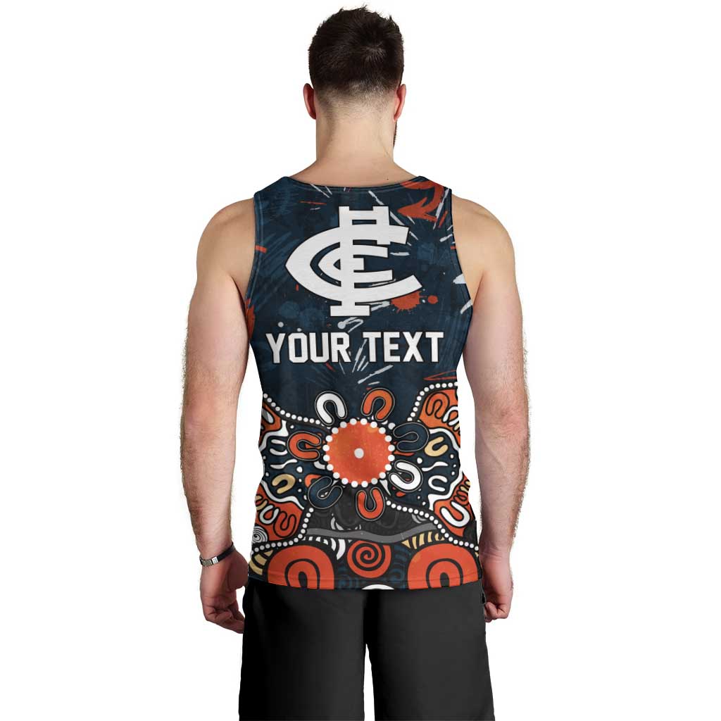 Personalized Carlton Blues Men Tank Top Aboriginal Dot Painting Graffiti Style