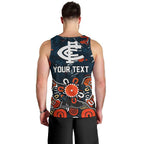 Personalized Carlton Blues Men Tank Top Aboriginal Dot Painting Graffiti Style