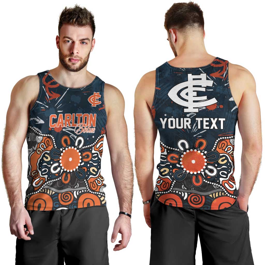 Personalized Carlton Blues Men Tank Top Aboriginal Dot Painting Graffiti Style