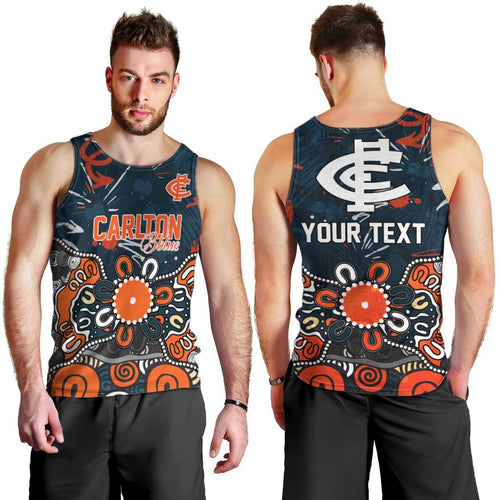 Personalized Carlton Blues Men Tank Top Aboriginal Dot Painting Graffiti Style