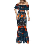 Personalized Carlton Blues Mermaid Dress Aboriginal Dot Painting Graffiti Style