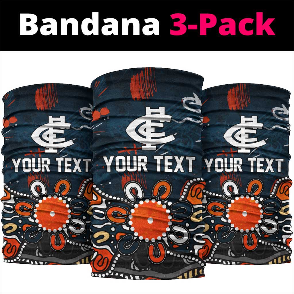 Personalized Carlton Blues Neck Gaiter Aboriginal Dot Painting Graffiti Style