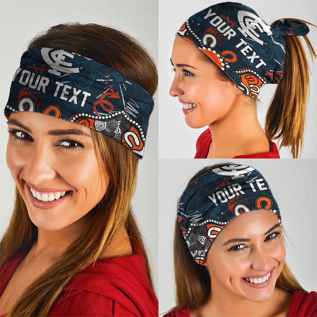 Personalized Carlton Blues Neck Gaiter Aboriginal Dot Painting Graffiti Style