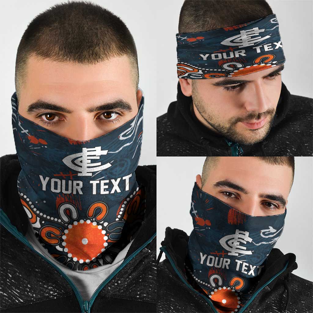 Personalized Carlton Blues Neck Gaiter Aboriginal Dot Painting Graffiti Style