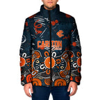Personalized Carlton Blues Padded Jacket Aboriginal Dot Painting Graffiti Style