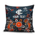 Personalized Carlton Blues Pillow Cover Aboriginal Dot Painting Graffiti Style