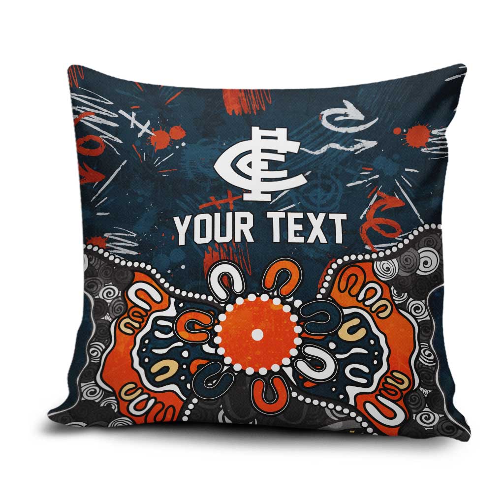 Personalized Carlton Blues Pillow Cover Aboriginal Dot Painting Graffiti Style