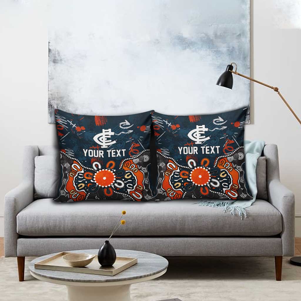 Personalized Carlton Blues Pillow Cover Aboriginal Dot Painting Graffiti Style