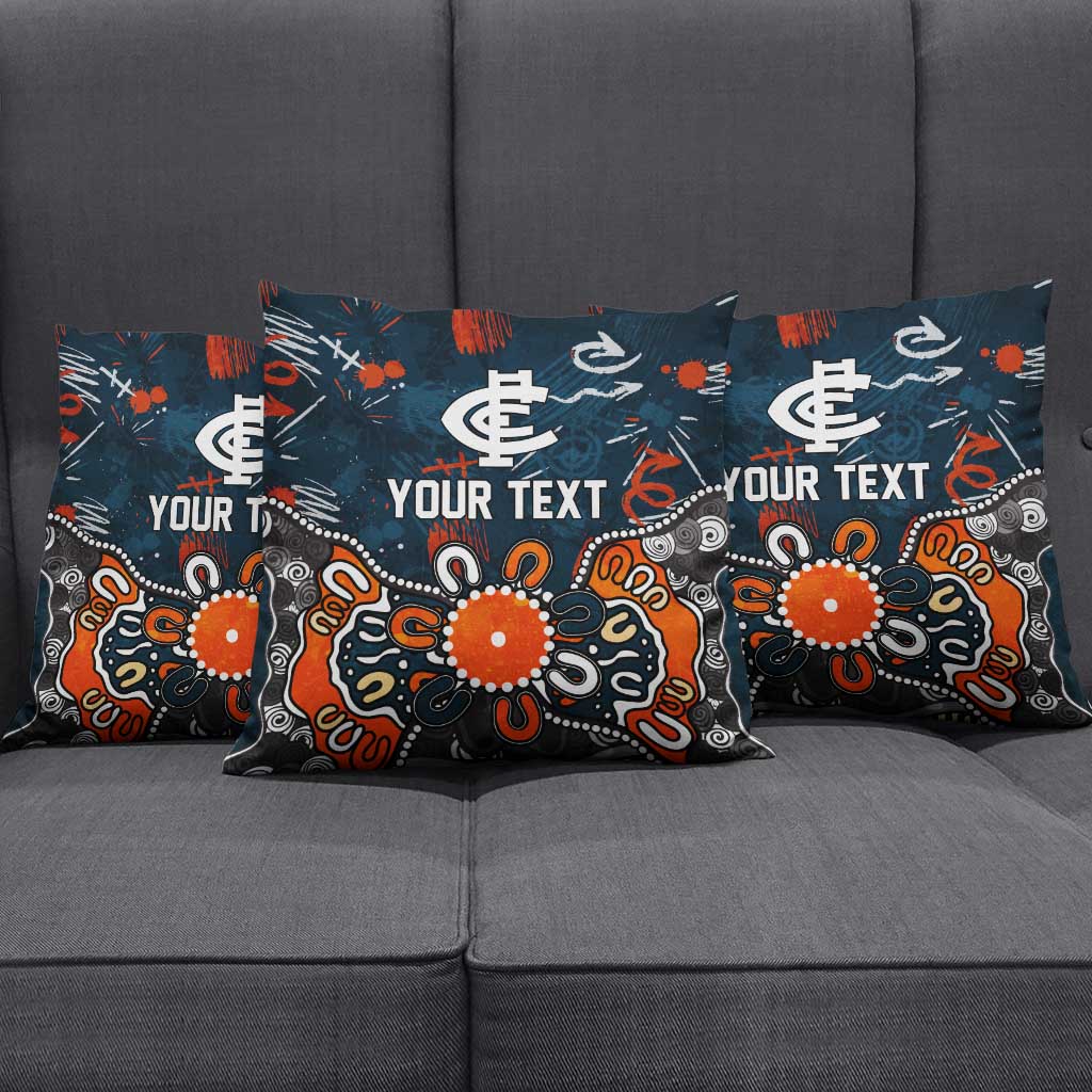 Personalized Carlton Blues Pillow Cover Aboriginal Dot Painting Graffiti Style