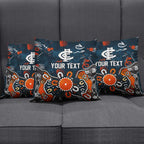 Personalized Carlton Blues Pillow Cover Aboriginal Dot Painting Graffiti Style