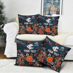 Personalized Carlton Blues Pillow Cover Aboriginal Dot Painting Graffiti Style