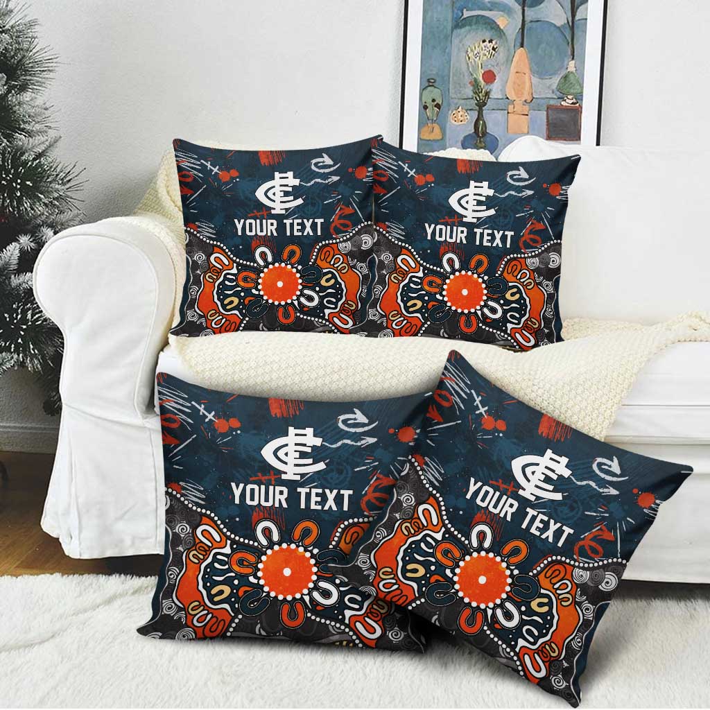 Personalized Carlton Blues Pillow Cover Aboriginal Dot Painting Graffiti Style
