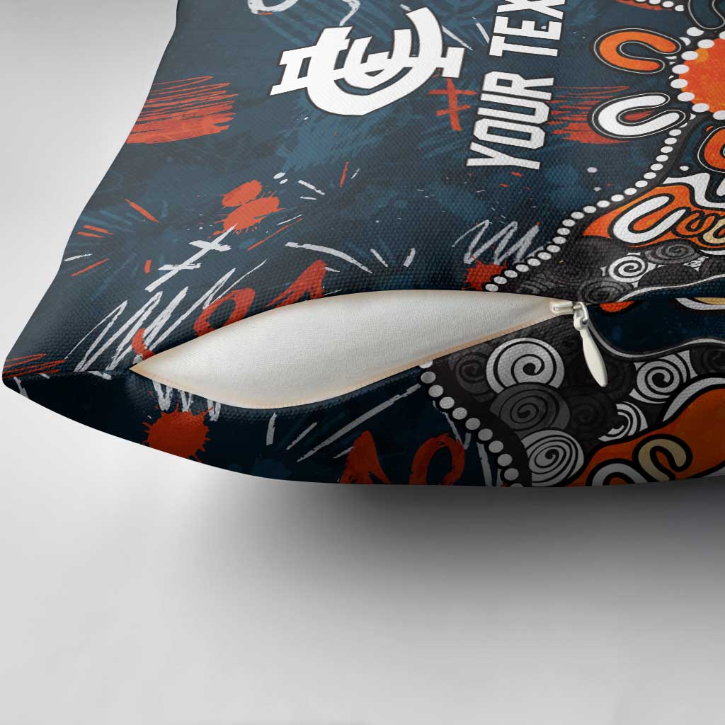 Personalized Carlton Blues Pillow Cover Aboriginal Dot Painting Graffiti Style