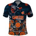Personalized Carlton Blues Polo Shirt Aboriginal Dot Painting Graffiti Style