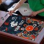 Personalized Carlton Blues Puzzle Aboriginal Dot Painting Graffiti Style