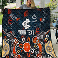 Personalized Carlton Blues Quilt Aboriginal Dot Painting Graffiti Style