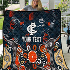 Personalized Carlton Blues Quilt Aboriginal Dot Painting Graffiti Style