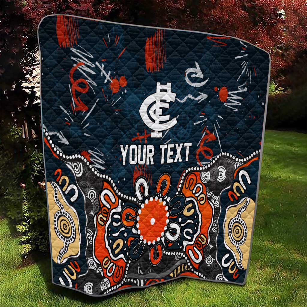 Personalized Carlton Blues Quilt Aboriginal Dot Painting Graffiti Style