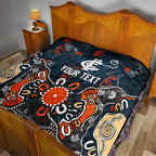 Personalized Carlton Blues Quilt Aboriginal Dot Painting Graffiti Style