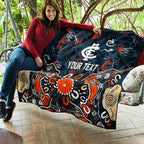 Personalized Carlton Blues Quilt Aboriginal Dot Painting Graffiti Style