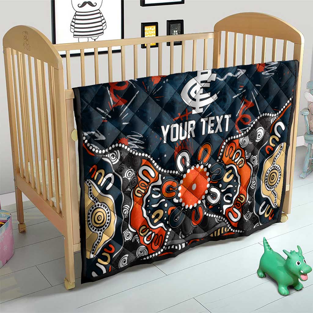 Personalized Carlton Blues Quilt Aboriginal Dot Painting Graffiti Style