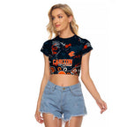 Personalized Carlton Blues Raglan Cropped T Shirt Aboriginal Dot Painting Graffiti Style