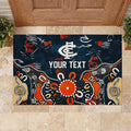 Personalized Carlton Blues Rubber Doormat Aboriginal Dot Painting Graffiti Style