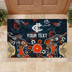 Personalized Carlton Blues Rubber Doormat Aboriginal Dot Painting Graffiti Style