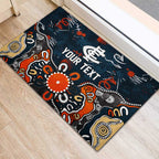 Personalized Carlton Blues Rubber Doormat Aboriginal Dot Painting Graffiti Style