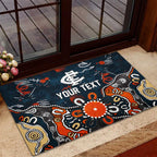 Personalized Carlton Blues Rubber Doormat Aboriginal Dot Painting Graffiti Style
