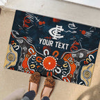 Personalized Carlton Blues Rubber Doormat Aboriginal Dot Painting Graffiti Style