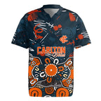 Personalized Carlton Blues Rugby Jersey Aboriginal Dot Painting Graffiti Style