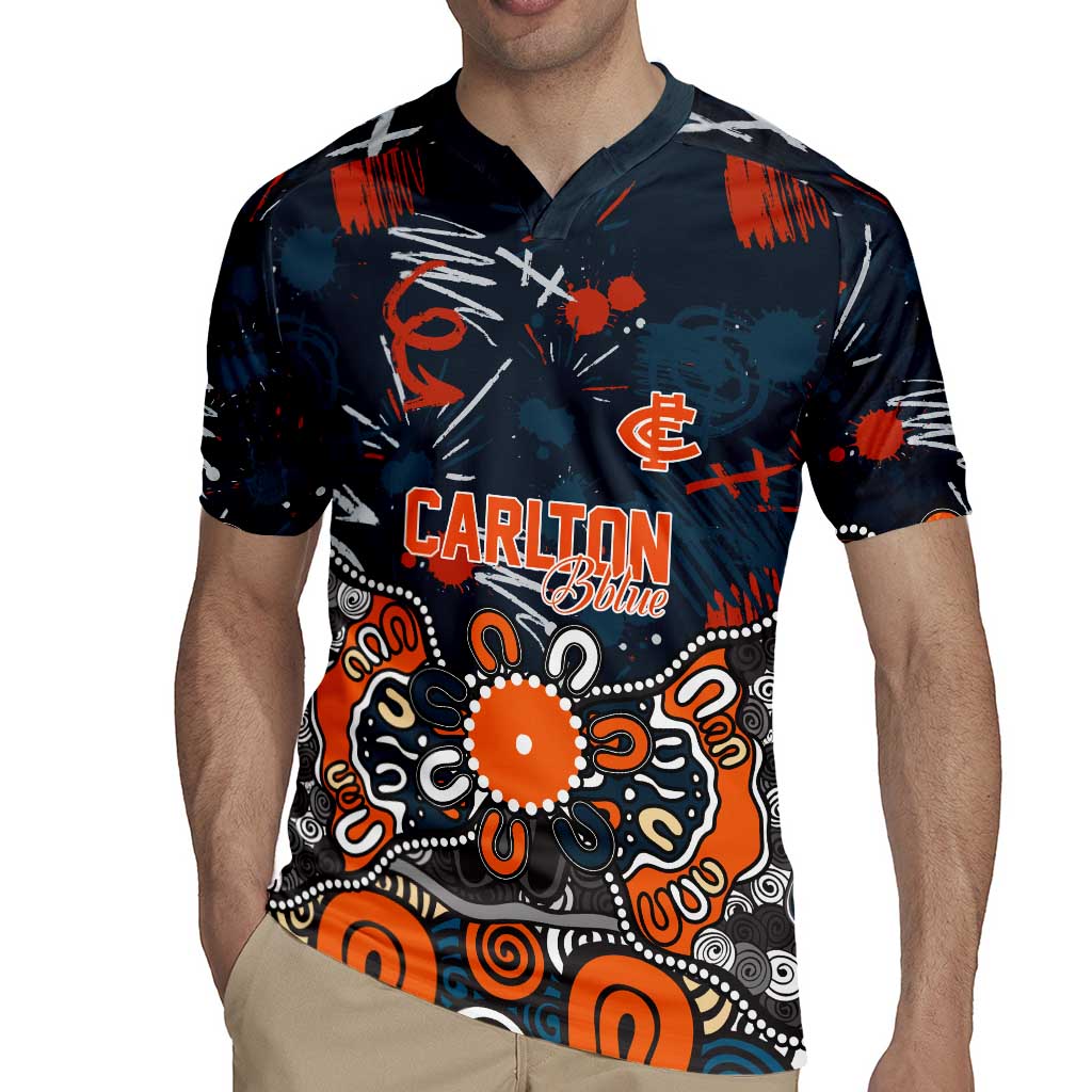 Personalized Carlton Blues Rugby Jersey Aboriginal Dot Painting Graffiti Style